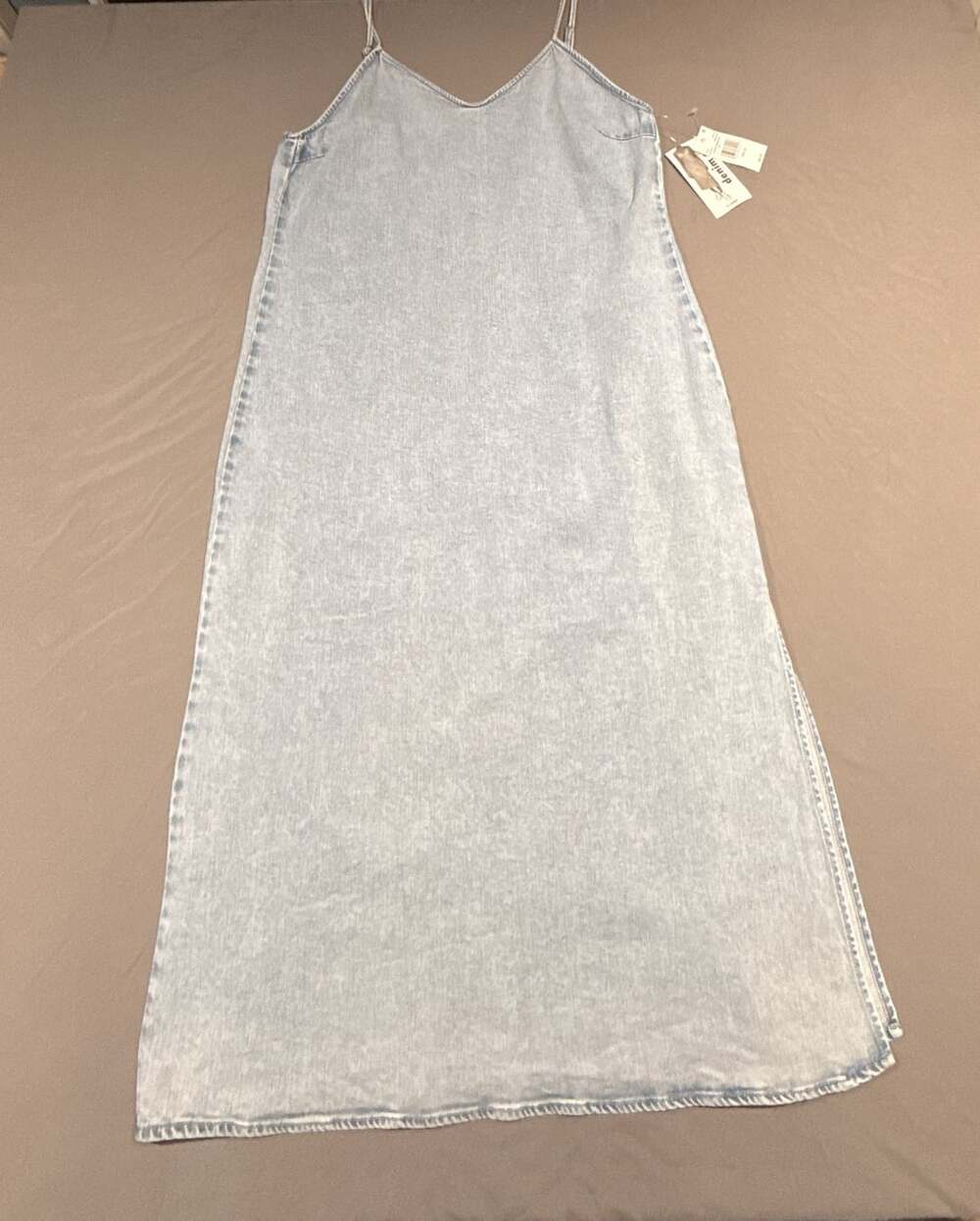 Vanilla Star Denim Elevated Essentials Spacedye Wash Cami Midi Dress Size XL